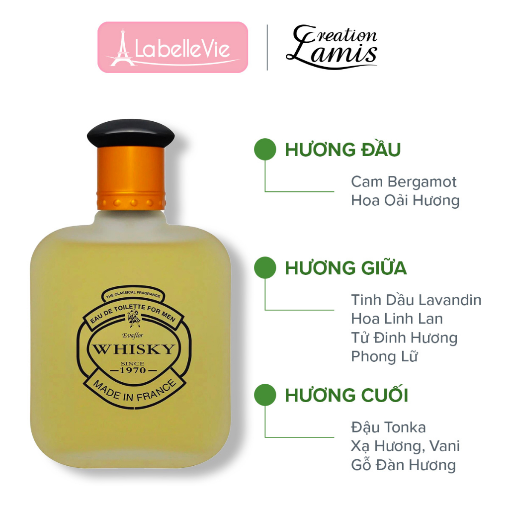 Ảnh Nước hoa nam Evaflor Whisky For Men chính hãng Pháp hương thơm thanh lịch, tinh tế 100ml 2