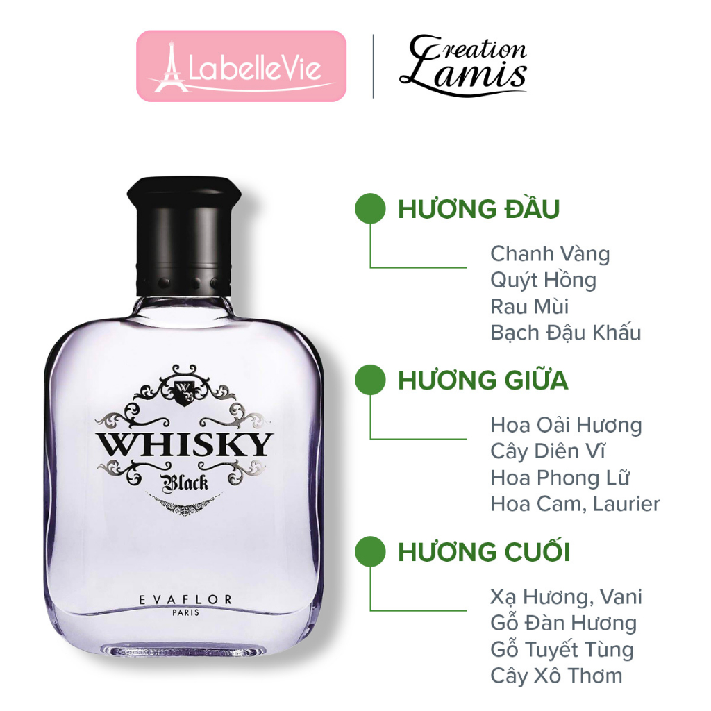 Ảnh Nước hoa nam Evaflor Whisky Black chính hãng Pháp hương thơm cay nồng mạnh mẽ đậm chất nam tính 100ml 2