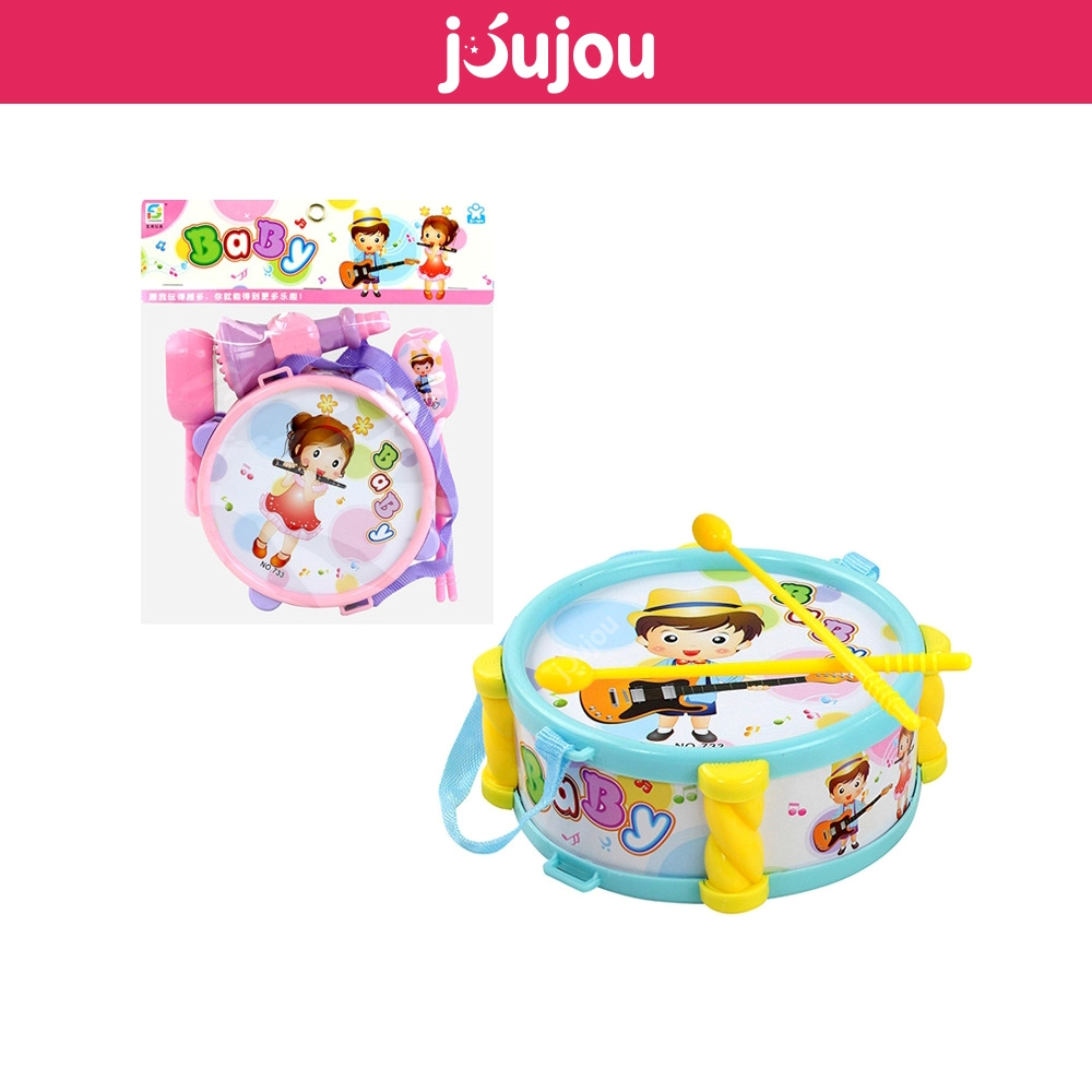 (Summer Sale 50%) Bộ đồ chơi trống kèn JuJou có mẫu kèm xúc xắc, kèn, âm vang tốt, chất liệu nhựa bền đẹp an toàn