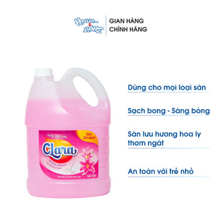 Combo 2 Can Nước Lau Sàn 𝐂𝐥𝐚𝐫𝐚 Hương Hoa Ly Can 3.8Kg NLSHL02, Nước Lau Nhà Thơm Mát Tự Nhiên, Diệt Khuẩn, Sạch Bóng