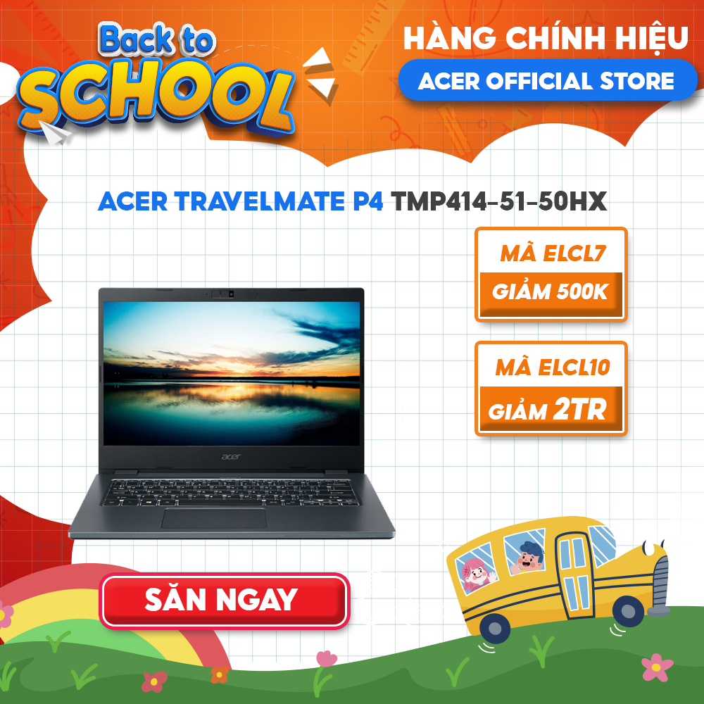 [Mã ELCL12 giảm 12% đơn 10TR] Laptop Acer TravelMate P4 TMP414-51-50HX i5-1135G7 | 8GB | 512GB | 14 FHD | Win 11