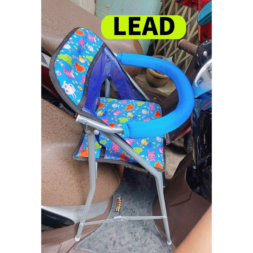 Ghế ngồi xe máy LEAD , SCR , ACRUZO , SHARK cho bé , GHẾ GA XẾP SẮT SƠN TĨNH ĐIỆN GẤP GỌN