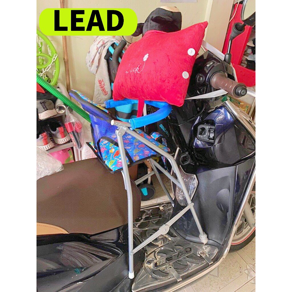 Ghế ngồi xe máy LEAD , SCR , ACRUZO , SHARK cho bé , GHẾ GA XẾP SẮT SƠN TĨNH ĐIỆN GẤP GỌN