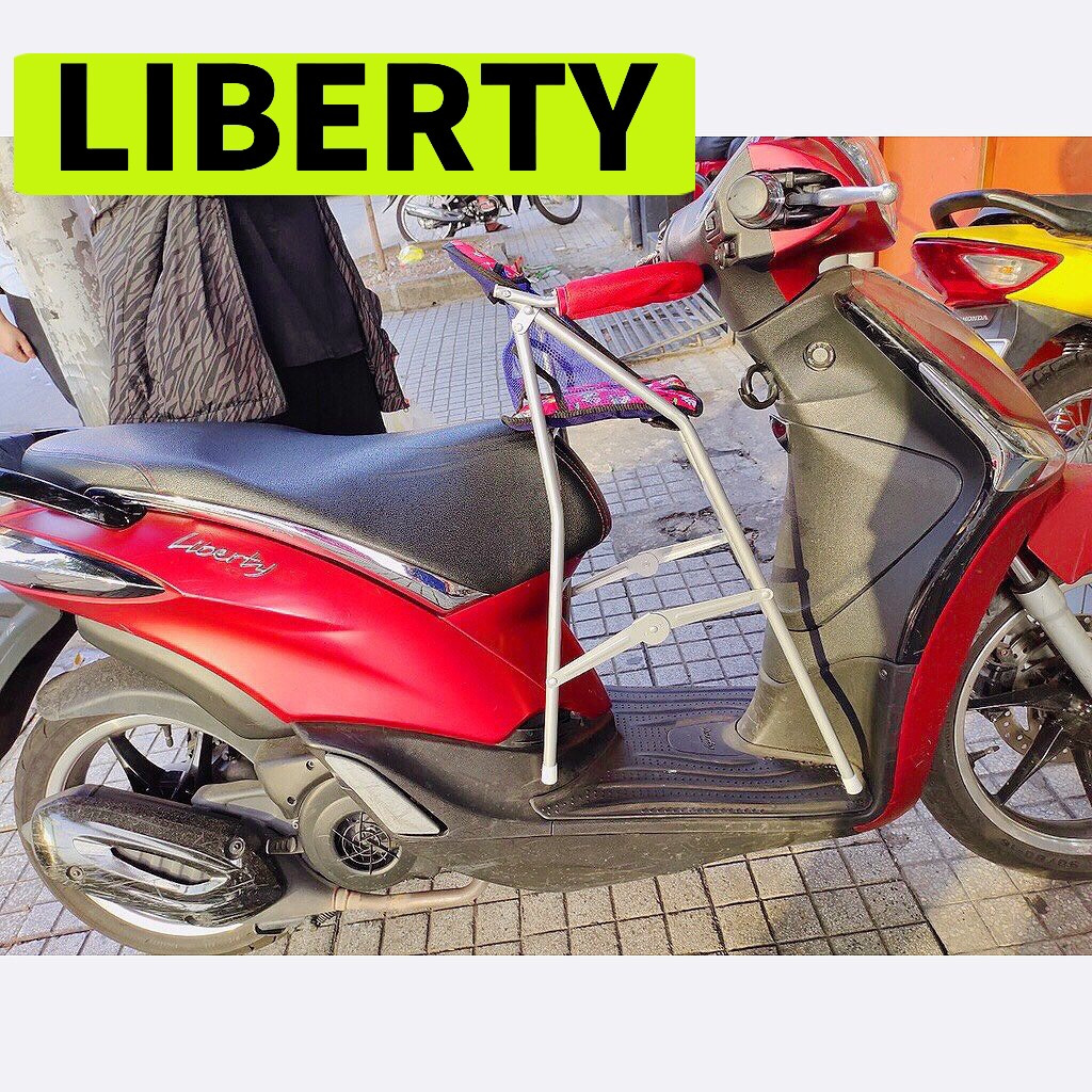Ghế ngồi xe máy LIBERTY cho bé , Ghế ga xếp sắt sơn tĩnh điện gấp gọn , AN TOÀN CHO BÉ