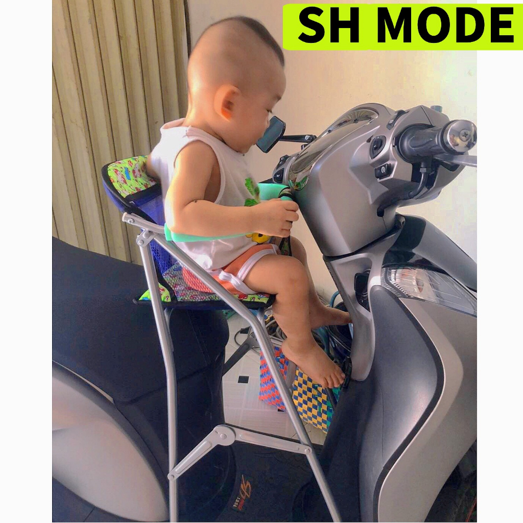 Ghế ngồi xe máy SH MODE cho bé , ghế ga xếp sắt sơn tĩnh điện gấp gọn , AN TOÀN CHO BÉ