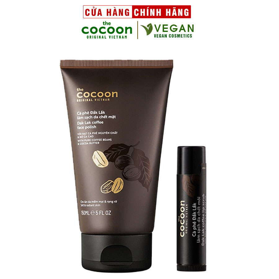 Ảnh Combo cà phê tẩy da chết da mặt cocoon 150ml + tẩy da chết son môi cocoon 5g 1