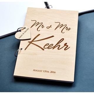 Sổ Ký Tên Đám Cưới Bìa Gỗ | Guestbook Wedding | Khắc Tên Theo Yêu Cầu