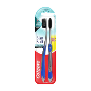 COMBO 2 BÀN CHẢI ĐÁNH RĂNG COLGATE SLIMSOFT FLEX CLEAN CHARCOAL