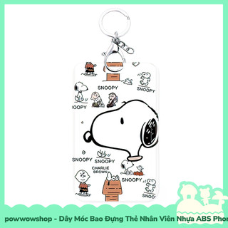 [Sẵn VN - Hỏa Tốc] Dây Móc Bao Đựng Thẻ Nhân Viên Dọc Nhựa ABS Phong Cách Nhân Vật Hoạt Hình Chó Snoopy Dog & Friends