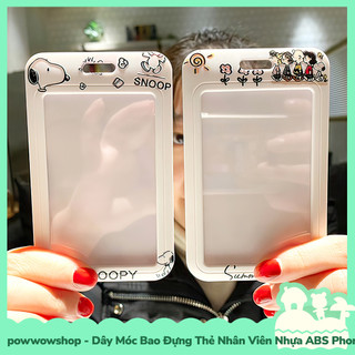 [Sẵn VN - Hỏa Tốc] Dây Móc Bao Đựng Thẻ Nhân Viên Dọc Nhựa ABS Phong Cách Nhân Vật Hoạt Hình Chó Snoopy Dog & Friends