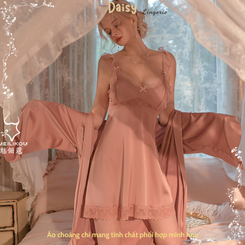 Váy Ngủ Sexy Cánh Tiên Đầm Ngủ Lụa 2 Dây Đầm Ngủ Sexy Phối Ren Cao Cấp - Mã VN068