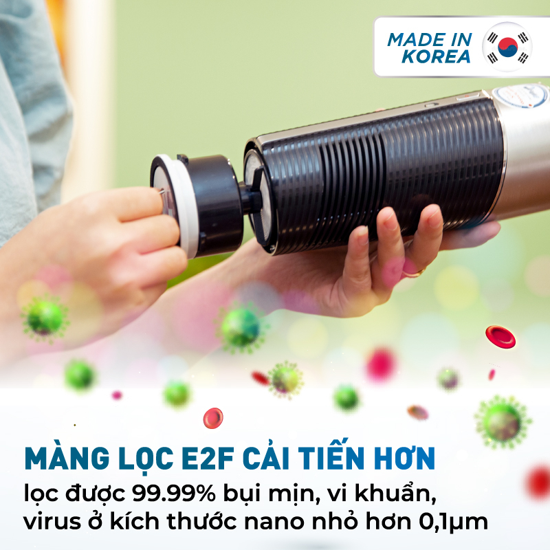 Máy lọc không khí xe ô tô FujiE AP100, nhập khẩu , tạo ion âm lọc sạch không khí, khử mùi chống say xe