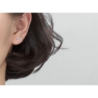 Khuyên tai SK89 Bạc Ta LoPa dáng tim trơn thủng dáng nhẹ nhàng xinh xắn
