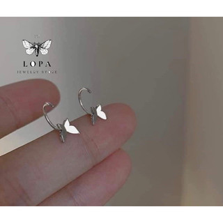 Khuyên tai nữ Bạc Ta LoPa dáng móc cánh tiên bay nhỏ nhắn xinh xắn