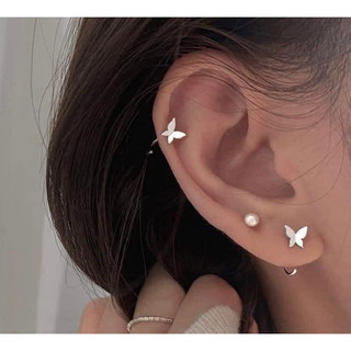 Khuyên tai nữ Bạc Ta LoPa dáng móc cánh tiên bay nhỏ nhắn xinh xắn