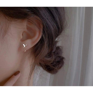 Khuyên tai nữ Bạc Ta LoPa dáng móc cánh tiên bay nhỏ nhắn xinh xắn