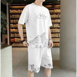 Quần áo Bộ thể thao Nam - quần áo ngắn tay hình núi phú sĩ phong cách chất thun co giãn mặc thoải mái