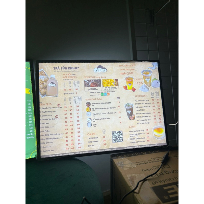 Bảng hộp đèn Menu Led A3 , Tranh điện menu siêu mỏng dễ thay đổi nội ...