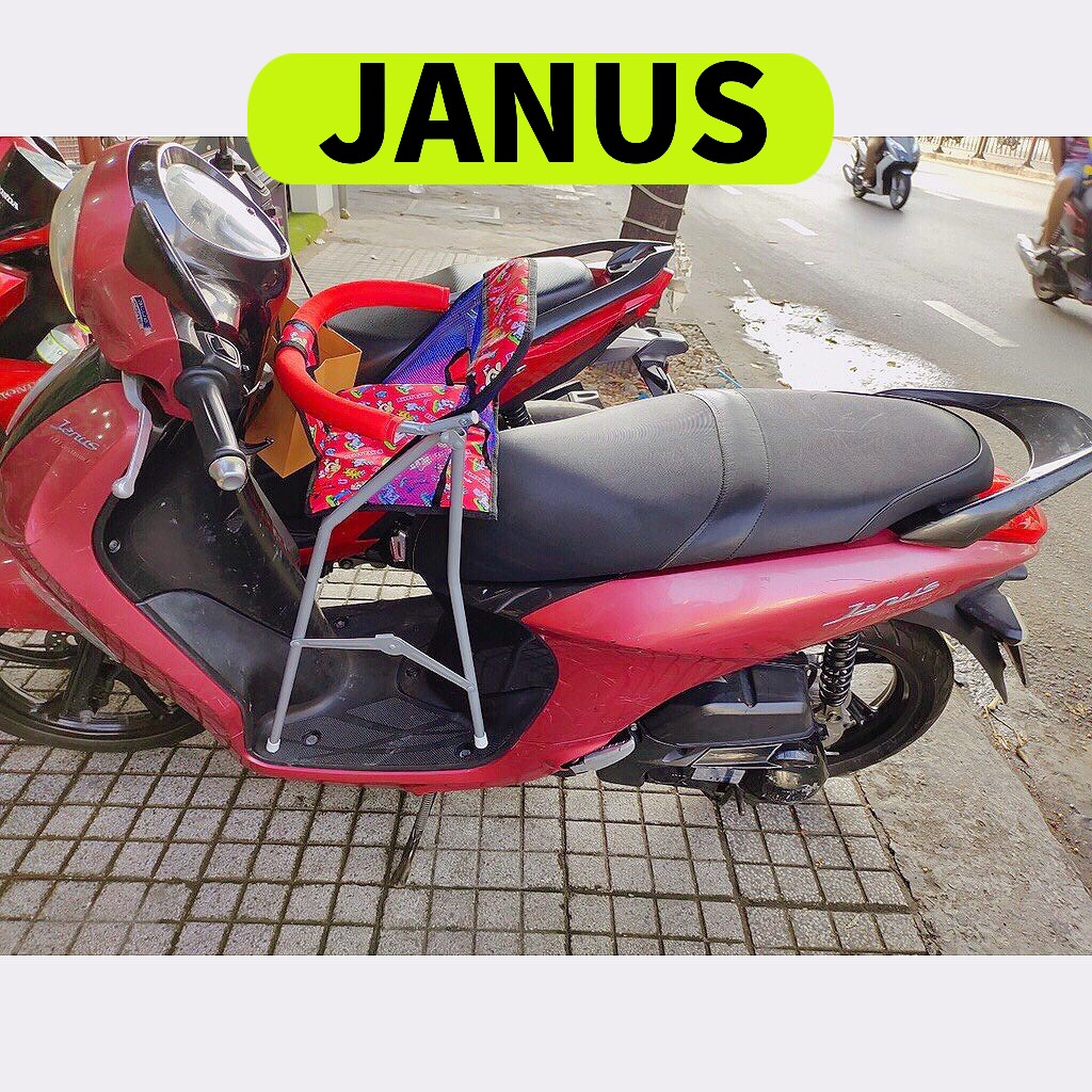 Ghế ngồi xe máy JANUS cho bé , Ghế ga xếp gấp gọn an toàn cho bé , AN TOÀN CHO BÉ