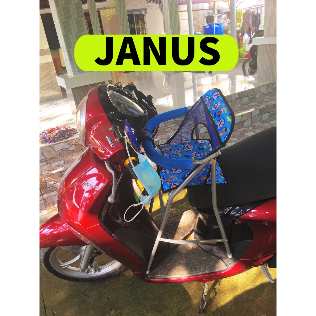 Ghế ngồi xe máy JANUS cho bé , Ghế ga xếp gấp gọn an toàn cho bé , AN TOÀN CHO BÉ