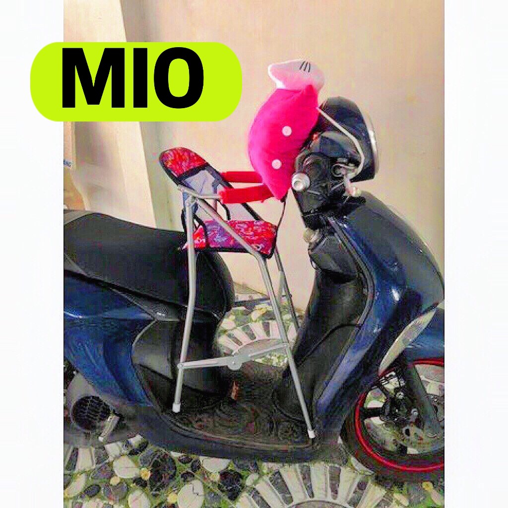 Ghế ngồi xe MIO  cho bé , ghế ga xếp sắt sơn tĩnh điện gấp gọn , an toàn cho bé