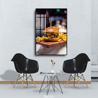 Tranh Treo Tường Trang Trí Nhà Hàng - Fast Food - Tranh Laminate Tráng Gương