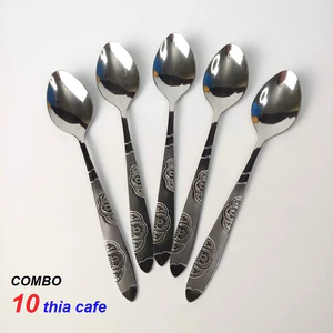 Combo 10 thìa,Rĩa cafe cán hoa văn cao cấp