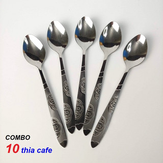 Combo 10 thìa,Rĩa cafe cán hoa văn cao cấp