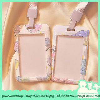 [Sẵn VN - Hỏa Tốc] Dây Móc Bao Đựng Thẻ Nhân Viên Dọc Nhựa ABS Phong Cách Hoạ Tiết Sweet Cloud & Heart