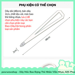 [Sẵn VN - Hỏa Tốc] Dây Móc Bao Đựng Thẻ Nhân Viên Dọc Nhựa ABS Phong Cách Hoạ Tiết Hình Hoa Lài Jasmine Funny Vui Nhộn