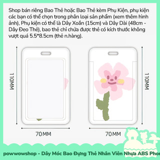 [Sẵn VN - Hỏa Tốc] Dây Móc Bao Đựng Thẻ Nhân Viên Dọc Nhựa ABS Phong Cách Hoạ Tiết Hình Hoa Lài Jasmine Funny Vui Nhộn