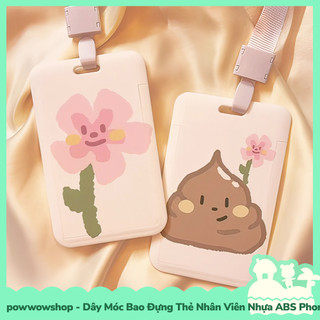 [Sẵn VN - Hỏa Tốc] Dây Móc Bao Đựng Thẻ Nhân Viên Dọc Nhựa ABS Phong Cách Hoạ Tiết Hình Hoa Lài Jasmine Funny Vui Nhộn
