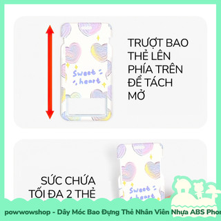 [Sẵn VN - Hỏa Tốc] Dây Móc Bao Đựng Thẻ Nhân Viên Dọc Nhựa ABS Phong Cách Hoạ Tiết Sweet Cloud & Heart