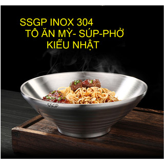 INOX 304 TÔ ,BÁT 20cm SSGP- HAI LỚP CHỐNG NÓNG, ĂN MÌ TRỘN - MỲ RAMEN KIẾU NHẬT TRUNG