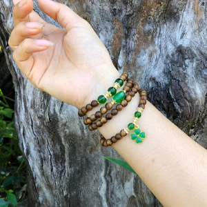 Vòng tay bằng trầm hương tốc tự nhiên-mix charm tổng hợp 6mm 108 hạt-đủ kiểu-Thanh lịch-Phong cách-Cá tính.