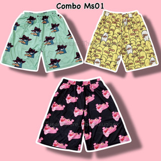 [COMBO 3-5 Quần] Quần Short lững Cartoon Unisex - Quần đùi hoạt hình nhiều hoạt tiết nam nữ Freesize 38-68kg TUEANHSTORE