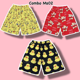 [COMBO 3-5 Quần] Quần Short lững Cartoon Unisex - Quần đùi hoạt hình nhiều hoạt tiết nam nữ Freesize 38-68kg TUEANHSTORE