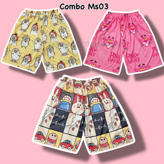 [COMBO 3-5 Quần] Quần Short lững Cartoon Unisex - Quần đùi hoạt hình nhiều hoạt tiết nam nữ Freesize 38-68kg TUEANHSTORE