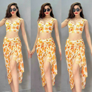 BIKINI 2 MẢNH GỌNG VUÔNG QUẦN CẠP CAO KÈM KHĂN NHIỀU HỌA TIẾT BIKINIUMI BIKINISTORE