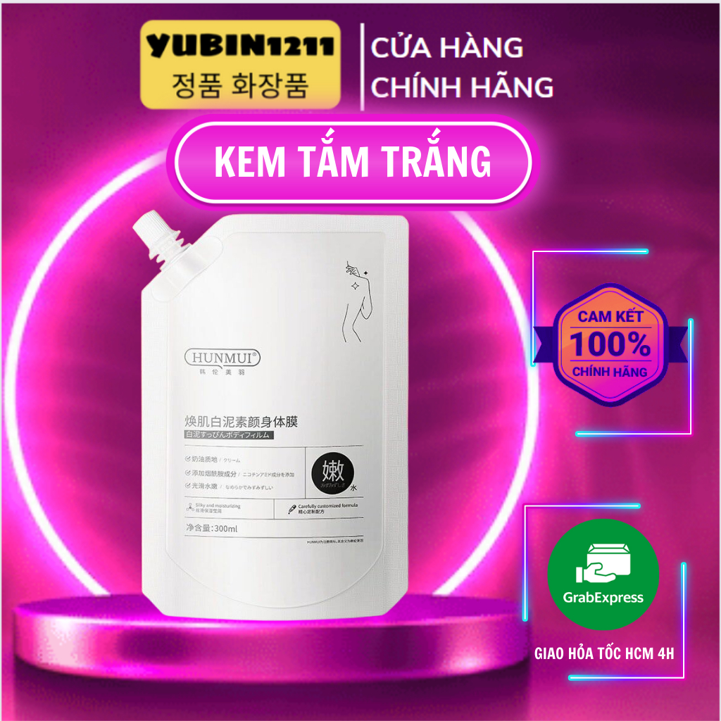 Kem Ủ Trắng HUNMUI Tắm Trắng Dưỡng Trắng Da Toàn Thân 300g Shopee