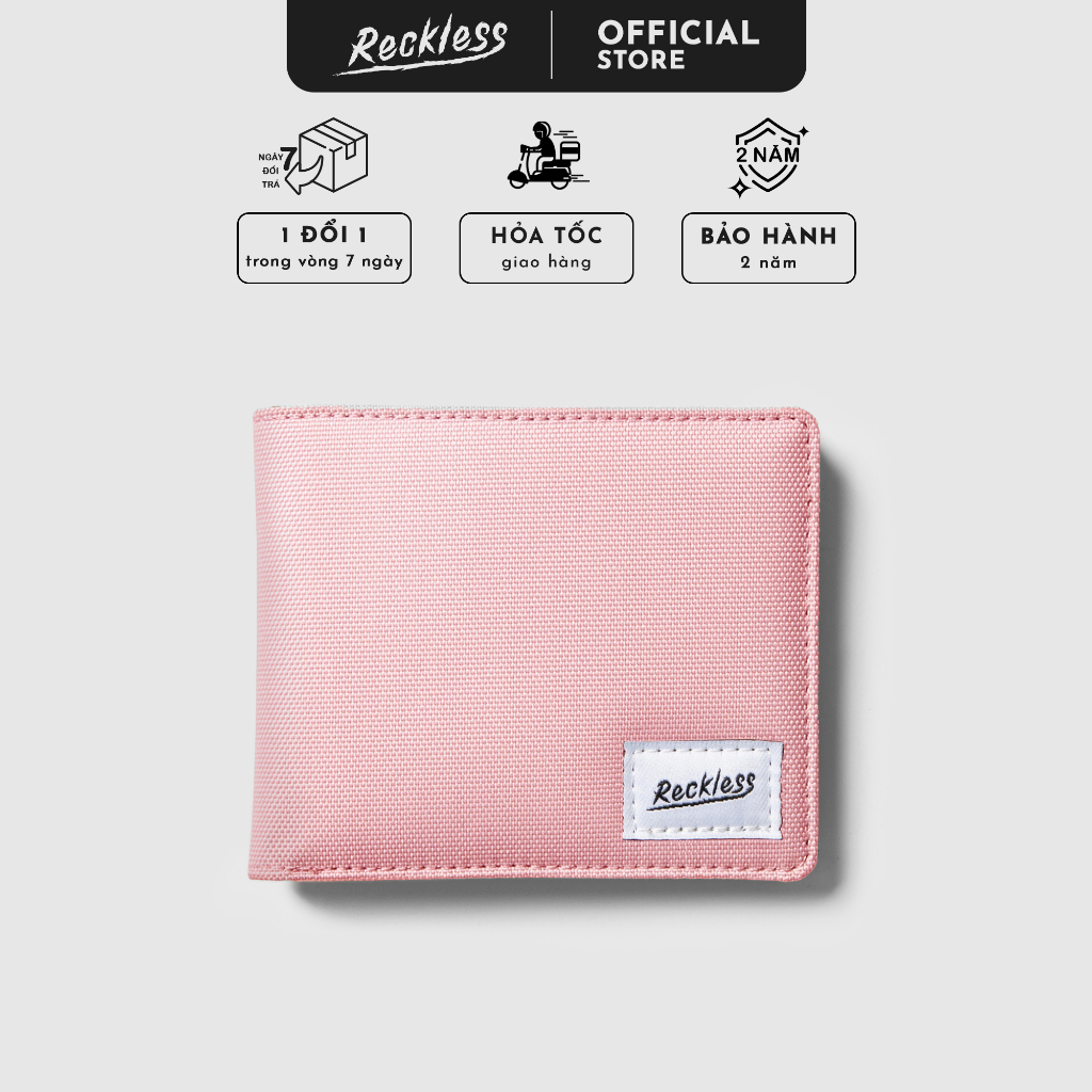 Ví Vải Gập Ngang Unisex Thương hiệu Recklesstripwear John Wallet Vải Polyester Trượt Nước, Hạn Chế Xù Vải, Phai Màu