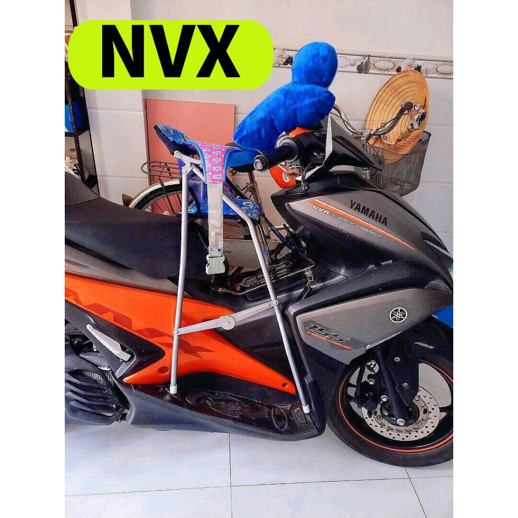 Ghế cho bé ngồi xe NVX , Ghế đi xe máy ,ghế ga xếp sắt sơn tĩnh điện gấp gọn ,  AN TOÀN
