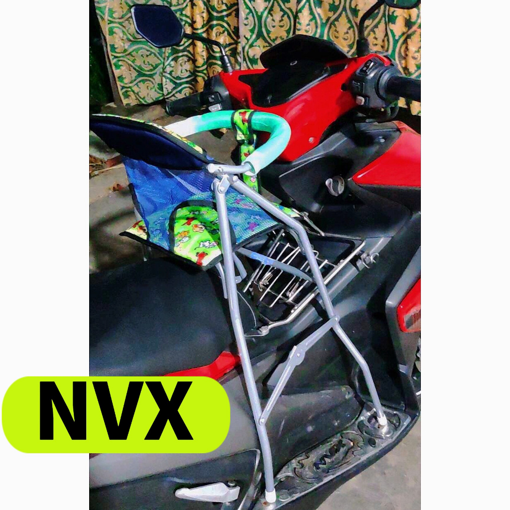 Ghế cho bé ngồi xe NVX , Ghế đi xe máy ,ghế ga xếp sắt sơn tĩnh điện gấp gọn ,  AN TOÀN