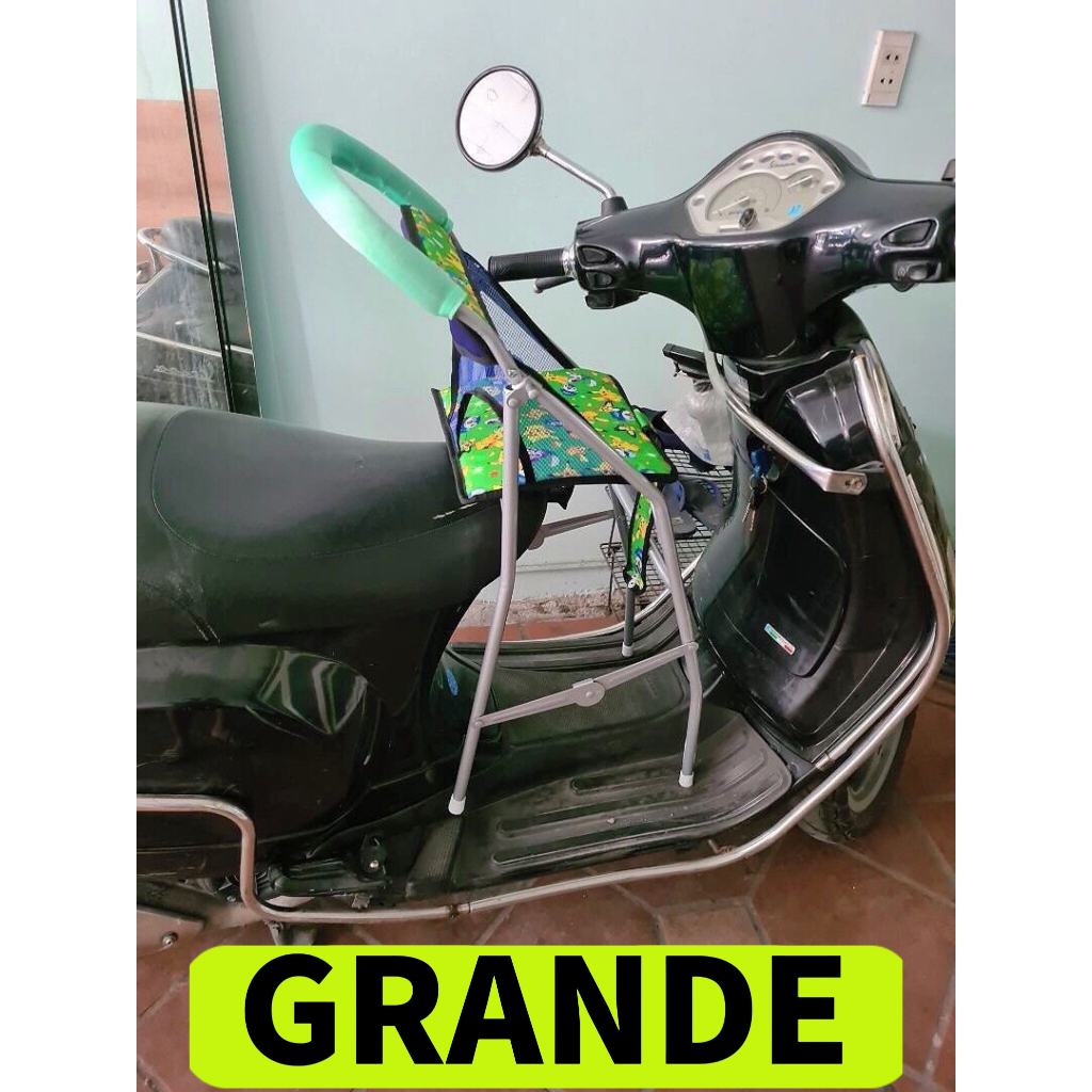 Ghế ngồi xe tay ga GRANDE , Ghế ga xếp gấp gọn sắt sơn tĩnh điện , AN TOÀN CHO BÉ