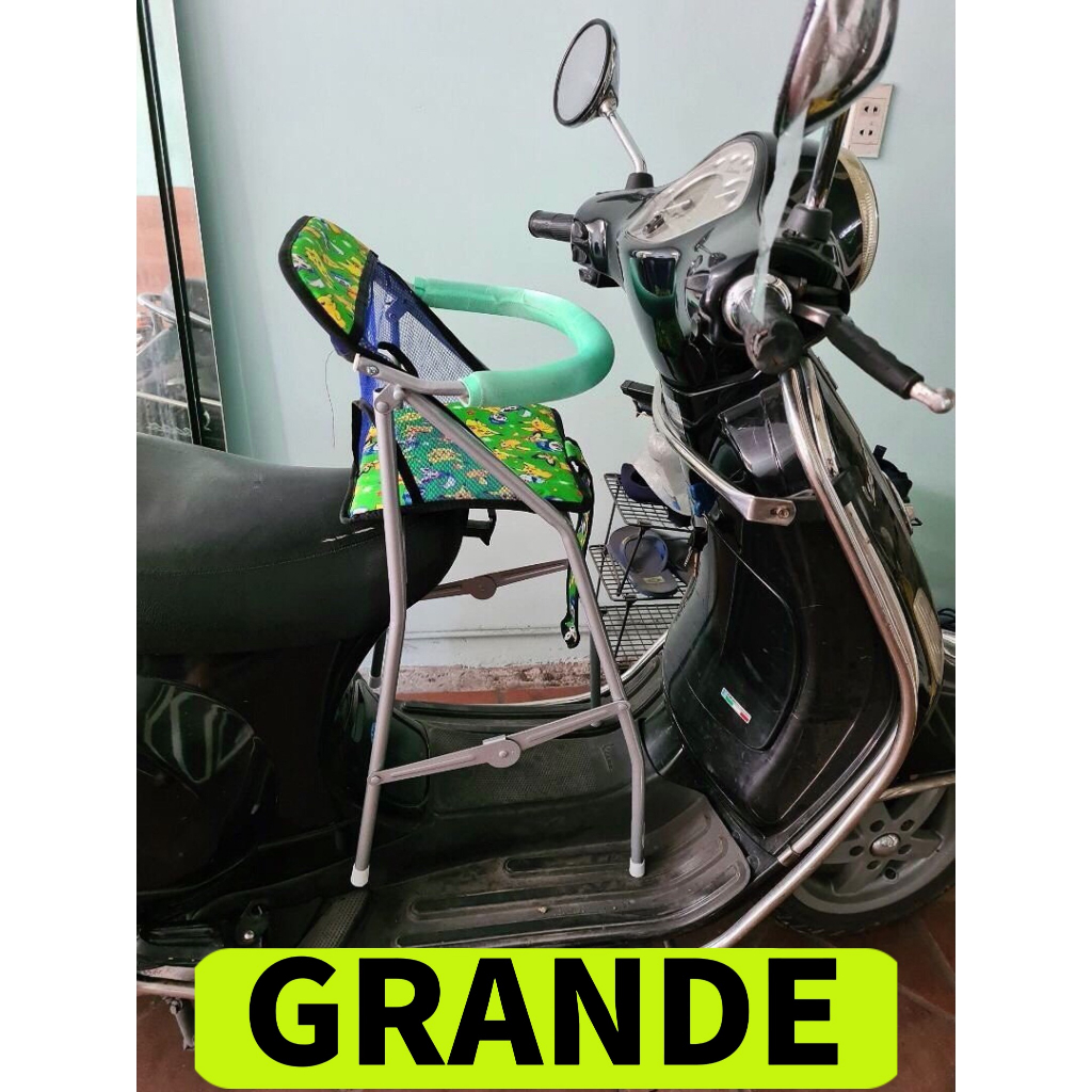 Ghế ngồi xe tay ga GRANDE , Ghế ga xếp gấp gọn sắt sơn tĩnh điện , AN TOÀN CHO BÉ