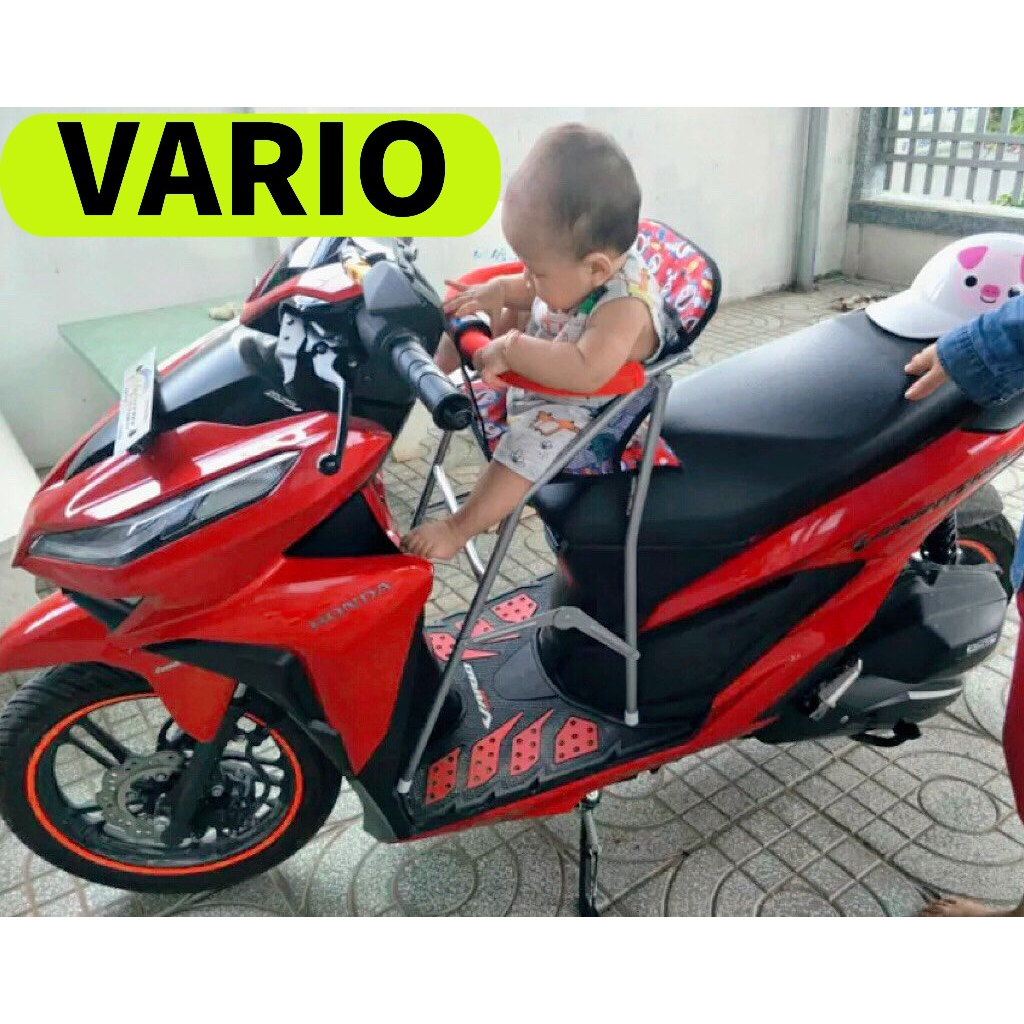 GHẾ NGỒI XE VARIO CHO BÉ , GHẾ GA XẾP SẮT SƠN TĨNH ĐIỆN GẤP GỌN