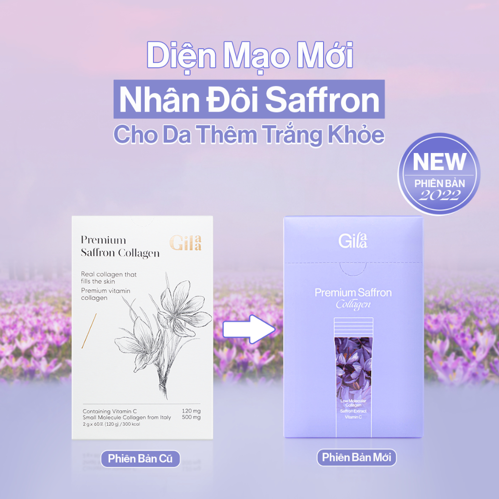 Ảnh Bột Uống Collagen Cao Cấp Kết Hợp Saffron Gilaa (10 gói x 2g) 2