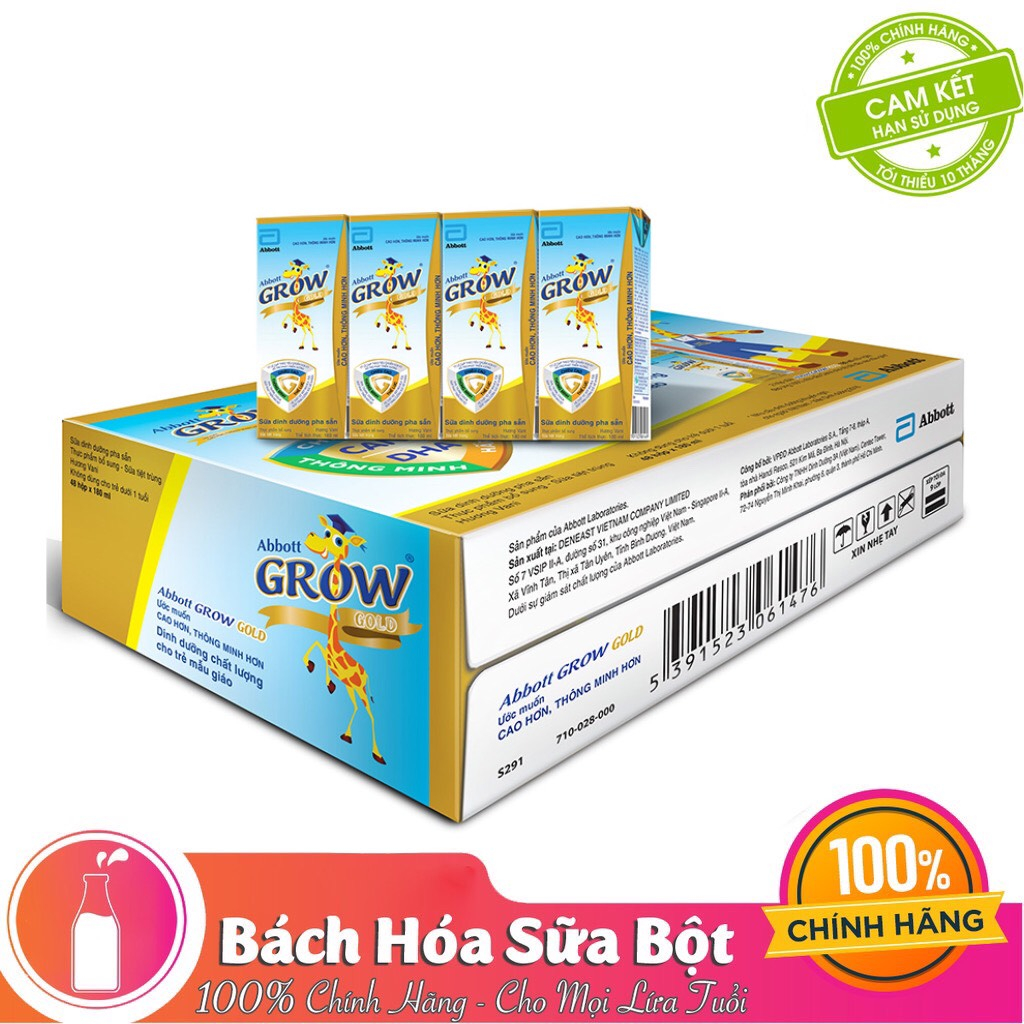 Thùng Sữa Nước Abbott Grow Gold 180ml/Hộp (Thùng 12 Lốc) | Shopee Việt Nam