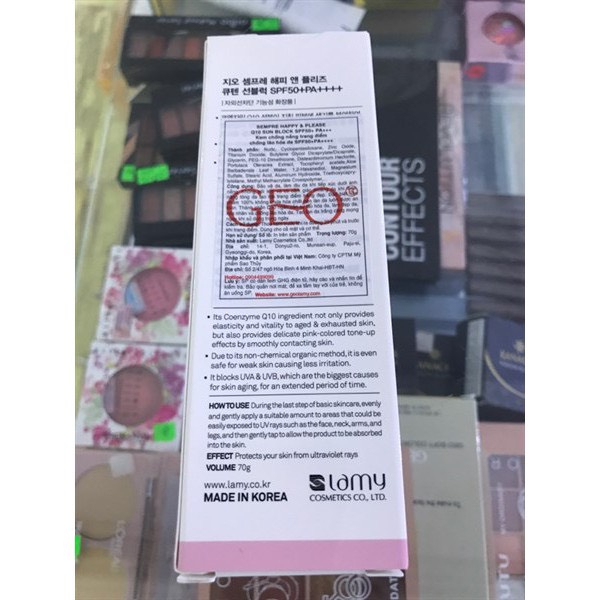 Ảnh Kem chống nắng trang điểm chống lão hoá da SPF50+ PA++++ Sempre Sempre Happy & Please Q10 Sun Block SPF50+ 1