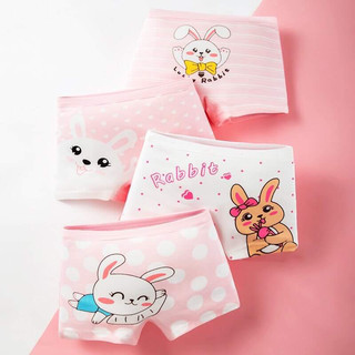 [T12 Combo 4 quần chíp] Quần lót bé gái Maruka Fashion hình thỏ hồng ngộ nghĩnh, quần chip đùi bé gái 6-42kg